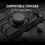 Parrilla Cristal Templado Negro Mate de 2 Quemadores Empotrable 29.5cm Nuur PARGA2VTM - Imagen 8