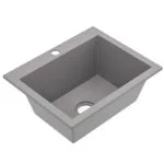 Fregadero de Mármol Sintético Sobreponer/Submontar 63 x 51 x 23cm Sombra (Gris) Brillante Koa Firplak - Imagen 2