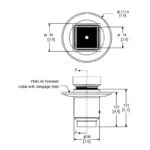 Coladera Corta de 1 Boca Vertical Desagüe de Contorno Cuadrado para Inserto Helvex 22V-CHLI - Imagen 2
