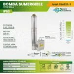 Bomba Sumergible Acero Inoxidable Tipo Bala 3 HP con Caja de Control 220V Igoto TBA220-3 - Imagen 5