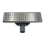 Coladera Rectangular con Rejilla de Acero Inoxidable Cromo 28.8x8.8cm Rugo P-500C