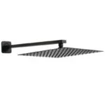 Regadera con Brazo y Chapetón 8" Negro Mate Meer RCT105