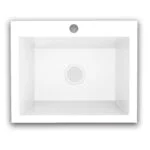 Fregadero de Mármol Sintético Sobreponer/Submontar 63 x 51 x 23cm Blanco Brillante Koa Firplak