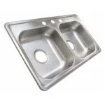 Tarja Doble Empotrar 84 x 48 x 15cm Acero Inoxidable Satinado Meer TD8448 - Imagen 2
