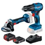 Kit Rotomartillo Inalámbrico GSB 185-LI de 1/2" 18V + Esmeril Angular Inalámbrico Brushless GWS 180-LI de 5" 18V + Kit 2 Baterías 18V y Cargador Bosch 06019H90G4