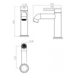 Monomando Corto para Lavabo Contract Platino Cromo Tecnobath TB32.011 - Imagen 3
