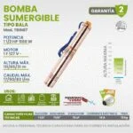 Bomba Sumergible Tipo Bala 1.5 HP con Capacitor Interno 127V Igoto TBIN87 - Imagen 4