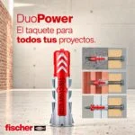 4 Taquetes de Nylon + 4 Tornillos Multimaterial DuoPower de 10mm x 50mm Fischer 534999 - Imagen 3