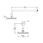 Regadera de Chorro Fijo con Brazo y Chapetón Kubica Ebano H3006-TR035-EB Helvex - Imagen 3