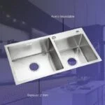 Tarja Doble Empotrar 82 x 45 x 22cm Acero Inoxidable Satinado Meer TD8245-1S - Imagen 2