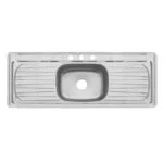Fregadero Empotrar 144 x 54cm 1 Tina Doble Escurridor EB Tecnica C-203N - Imagen 3