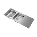 Fregadero Empotrar 116x50 cm 2 Tarjas 1 Escurridero Derecho Universe 80 T-XP 2B 1D Teka 115170002 - Imagen 2