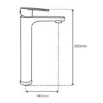 Monomando Alto para Lavabo de Acero Inoxidable Cromo Rugo P-103C - Imagen 3