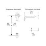 Llave de Lavabo Electrónica de Sensor de Baterías a Pared Nuva Helvex TV-200 - Imagen 2