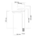 Monomando Alto para Lavabo Cromo ROW 30cm Tecnobath TB40.031 - Imagen 3