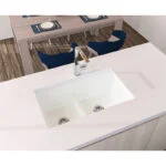 Fregadero de Marmol Sintetico Sobreponer/Submontar 84 x 56 x 25.6cm Doble Tina Blanco Brillante Koa Firplak - Imagen 2