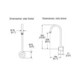 Llave de Lavabo Electrónica de Sensor de Baterías a Pared TV-203 Helvex - Imagen 2
