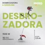 Desbrozadora a Gasolina 52 CC 2.0 HP Vástago Recto y Manillar Abierto Igoto DB1002 - Imagen 2