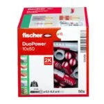 Taquetes de Nylon Multimaterial DuoPower de 10mm x 50mm Caja con 50 Piezas Fischer 535456 - Imagen 2