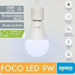 Foco LED A60 9W 810lm 100-240V 6500K Luz Fría Igoto F10109 - Imagen 3