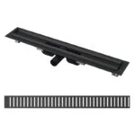 Sistema de Drenaje Lineal con Rejilla de Acero Inoxidable Negro Mate 910 x 120 x 130 mm Alcaplast APZ1BLACK850+PURE Tecnobath
