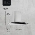 Campana Acero Inoxidable de Pared 76cm Nuur CAMEXPA76AV - Imagen 7