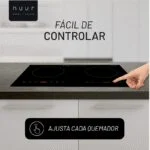 Parrilla de Inducción Magnética 2 Quemadores 68cm 127V Nuur PARIN2 - Imagen 3