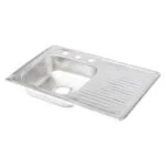 Fregadero de Empotrar Escurridor Derecho 80 x 50 x 15cm Acero Inoxidable Satinado Meer TSED8050 - Imagen 2
