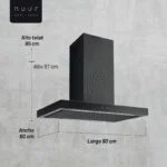 Campana Acero Inoxidable de Pared Negro 90cm Nuur CAMEXPA90ADIN - Imagen 8