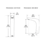Llave de Lavabo Alta Electrónica de Sensor de Baterías Líquida Helvex TV-302 - Imagen 2