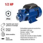 Bomba Periférica 1/2 HP 30 L/min 120V Primo 619696 IUSA - Imagen 3