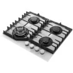 Paquete Campana de Pared Doble Cristal Templado Blanco 60cm + Parrilla Cristal Templado Blanco de 4 Quemadores Empotrable 59cm NUUR - Imagen 6