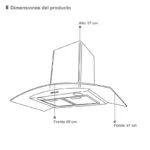 Campana de Pared Acero Inoxidable Negro 90cm Supra CC-90-BLACK - Imagen 5