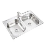 Paquete Tekaway 33.22 2C 7 MJ Incluye Tarja 84x56x17cm, Monomando Extraíble MB612, 2 Contra canastas y Escurridor de Platos Teka 115050008