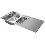 Fregadero Empotrar 100 x 50 cm 2 Tarjas 1 Escurridero Derecho Universe 60 T-XP 1½B 1D Teka 115140002 - Imagen 2