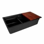 Fregadero de Submontar Acero Inoxidable Negro Mate 78 x 43 x 22 cm con Escurridor y Tabla Axcent Sophie - Imagen 2