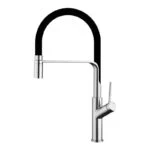 Monomando para Cocina Cuello Flexible Cromo/Negro Tecnobath TB09.083