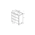 Gabinete Vitale Lacado Brillo Blanco con Lavabo Orbis 61cm x 46cm Esbaño 90272 - Imagen 2
