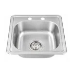Tarja Sencilla Empotrar 38 x 38 x 15cm Acero Inoxidable Satinado Meer TS3838