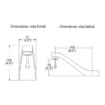 Llave de Lavabo Economizadora 5 L/min Helvex TV-105 - Imagen 2