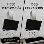Campana de Pared tipo Pantalla con Cristal Templado Negro 60cm Nuur CAMEXPA60VT - Imagen 4