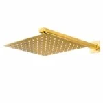 Regadera Cuadrada con Brazo Brushed Gold ROW Tecnobath TB43.902BG