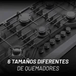 Parrilla Cristal Templado Negro Mate de 6 Quemadores Empotrable 90cm Nuur PARGA6VTM-L - Imagen 5