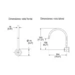 Llave de Lavabo Electrónica de Sensor de Corriente Electrica a Pared TV-201-C Helvex - Imagen 2