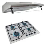 Paquete Campana Acero Inox 60cm + Parrilla Acero Inoxidable de 4 Quemadores Empotrable 60cm Supra