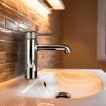 Monomando Corto para Lavabo Contract Platino Cromo Tecnobath TB32.011 - Imagen 2