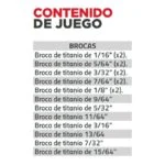 Juego de Brocas de Titanio 21 Piezas Uso Industrial Urrea JIM9 - Imagen 3