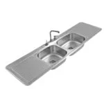 Fregadero Empotrar 188 x 54cm Doble Tina Doble Escurridor EB Técnica C-123