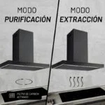 Campana Acero Inoxidable de Pared Negro 90cm Nuur CAMEXPA90ADIN - Imagen 4