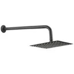 Regadera con Brazo y Chapetón 8" Negro Mate Meer RCT104